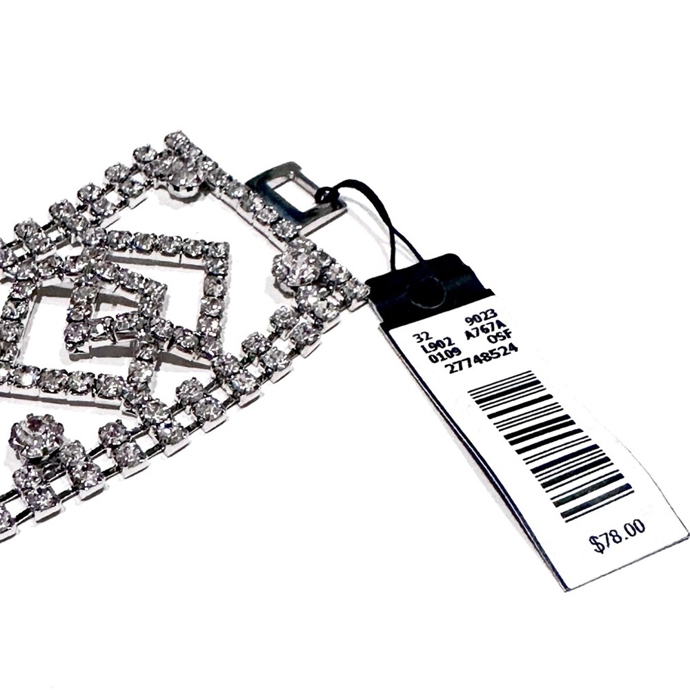 🌟 LAST ONE! 🌟 | CACHE Fancy Silver Wide CZ Delicate Party Bracelet | NWT $78 - Picture 12 of 16